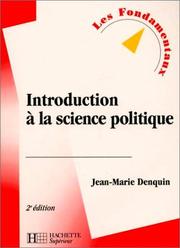 Cover of: Introduction à la science politique
