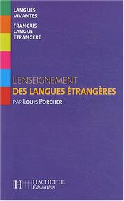 Cover of: Lenseignement des langues Ã©trangÃ¨res by Louis Porcher