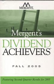 Cover of: Mergent's Dividend Achievers Fall 2005: Featuring Second-Quarter Results for 2005 (Mergent's Dividend Achievers)