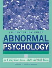 Cover of: Abnormal Psychology, Study Guide by Ann M. Kring, Gerald C. Davison, John M. Neale, Sheri L. Johnson