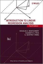 Cover of: Introduction to linear regression analysis. by Douglas C. Montgomery