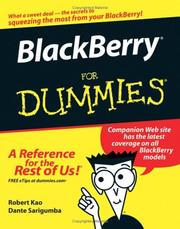 Cover of: BlackBerry For Dummies (For Dummies (Computer/Tech)) | Robert Kao