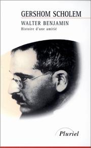 Cover of: Walter benjamin  by Gershon Scholem, Roger Errera, Gershon Scholem