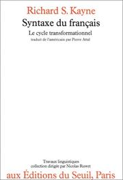 Cover of: Syntaxe du français by Richard S. Kayne