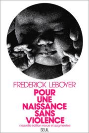 Cover of: Pour une naissance sans violence