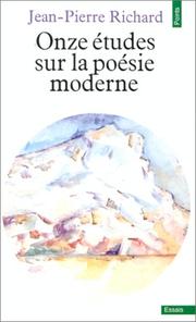 Onze études sur la poésie moderne by Jean-Pierre Richard