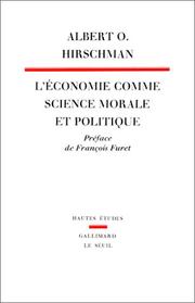 Cover of: L'économie comme science morale et politique