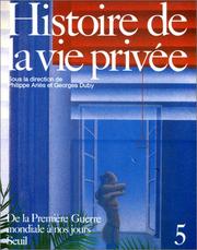 Cover of: Histoire de la vie privée, tome 5  by Philippe Ariès