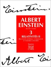 Cover of: Oeuvres choisies, tome 3  by Albert Einstein, Françoise Balibar
