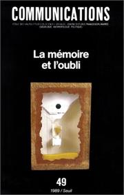 Cover of: La Mémoire et l'oubli by Nicole Lapierre
