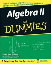 Cover of: Algebra II For Dummies