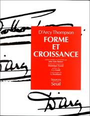 Cover of: Forme et croissance by Thompson, Thompson