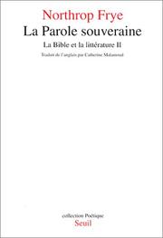 Cover of: La parole souveraine by Northrop Frye