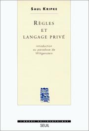 Cover of: Règles et langage privé by Saul Kripke