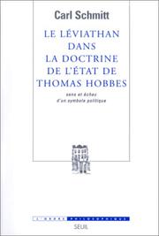 Cover of: Le Léviathan dans la doctrine de l'état de Thomas Hobbes  by Carl Schmitt