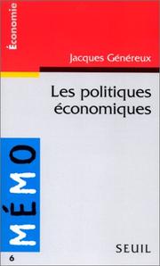 Cover of: Les politiques économiques by Jacques Généreux