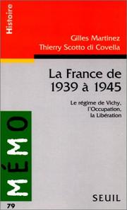 Cover of: la France De 1939 a 1945