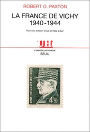 Cover of: La France de Vichy by Paxton