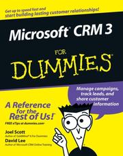 Cover of: Microsoft CRM 3 For Dummies (For Dummies (Computer/Tech))