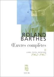 Cover of: Âuvres complÃ¨tes, tome 2 : Livres, textes, entretiens, 1962-1967