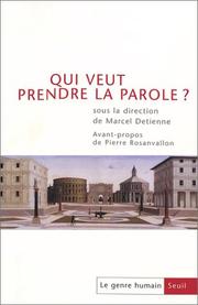 Cover of: Qui veut prendre la parole ? by Marcel Detienne