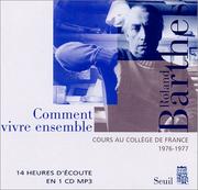 Cover of: Cours au Collège de France, 1976-1977 : Comment vivre ensemble (CD)