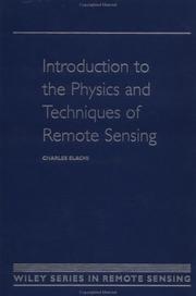 Cover of: Introduction to the physics and techniques of remote sensing