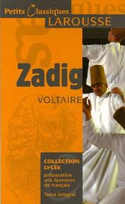 Cover of: Zadig: Ou La Destinee (Petits Classiques)