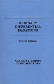 Cover of: Ordinary differential equations by Garrett Birkhoff