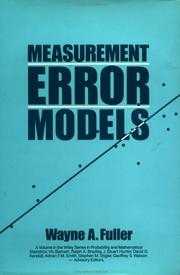 Cover of: Measurement error models by Wayne A. Fuller