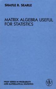Cover of: Matrix algebra useful for statistics
