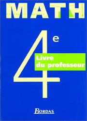 Cover of: Mathématiques : 4e. Livret du professeur