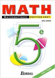 Cover of: Maths, 5e. Manuel 2001