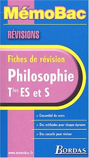 Cover of: MemoBac : Philosophie terminale ES et S, fiches de révision