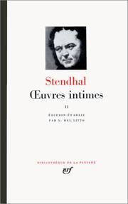 Cover of: Stendhal : Oeuvres Intimes, tome 2 : 1818-1842