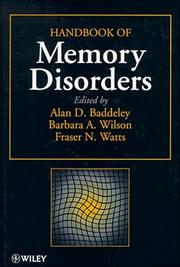 Cover of: Handbook of memory disorders by edited by Alan D. Baddeley, Barbara A. Wilson, and Fraser N. Watts.