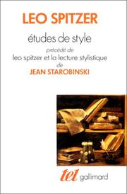Cover of: Études de style by Leo Spitzer