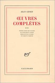 Cover of: Oeuvres Completes Tome 2 by Jean Genet