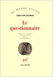 Cover of: Le questionnaire by Ernst von Salomon