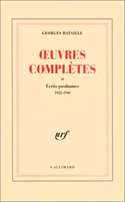 Cover of: Oeuvres complètes, tome 2 : Écrits posthumes 1922-1940