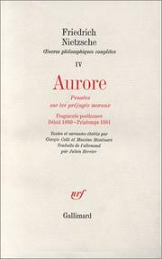 Cover of: Aurore et Fragments posthumes : Début 1880 - Printemps 1881