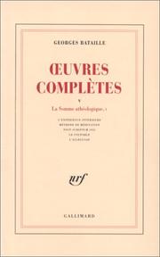 Cover of: Oeuvres complètes, tome 5: La Somme Athéoligique, I