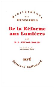 Cover of: De la Réforme aux Lumières