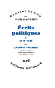 Cover of: Ecrits politiques, tome 1 by Antonio Gramsci