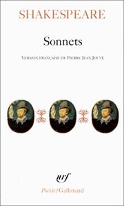 Cover of: Sonnets by William Shakespeare, Pierre Jean Jouve