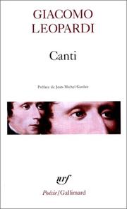 Cover of: Canti, oeuvres morales