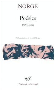 Cover of: Poésies by Norge, Lorand Gaspar