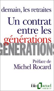 Cover of: Un Contrat Entre Les Generations
