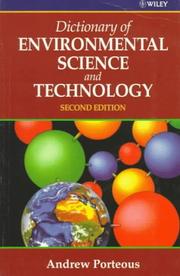Dictionary of environmental science and technology by Andrew Porteous