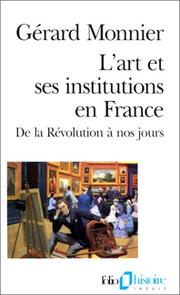 Cover of: L'art et ses institutions en France